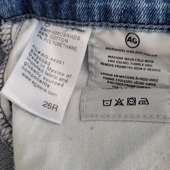 AG Anthropologie High Rise Stevie Straight Ankle Blue Jeans Size 26R - Picture 14 of 16